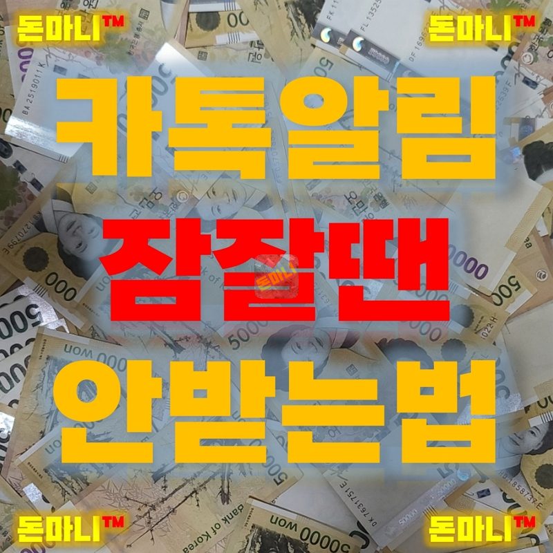 잠잘때 또는 특정시간대에는 카톡 알림 끄기