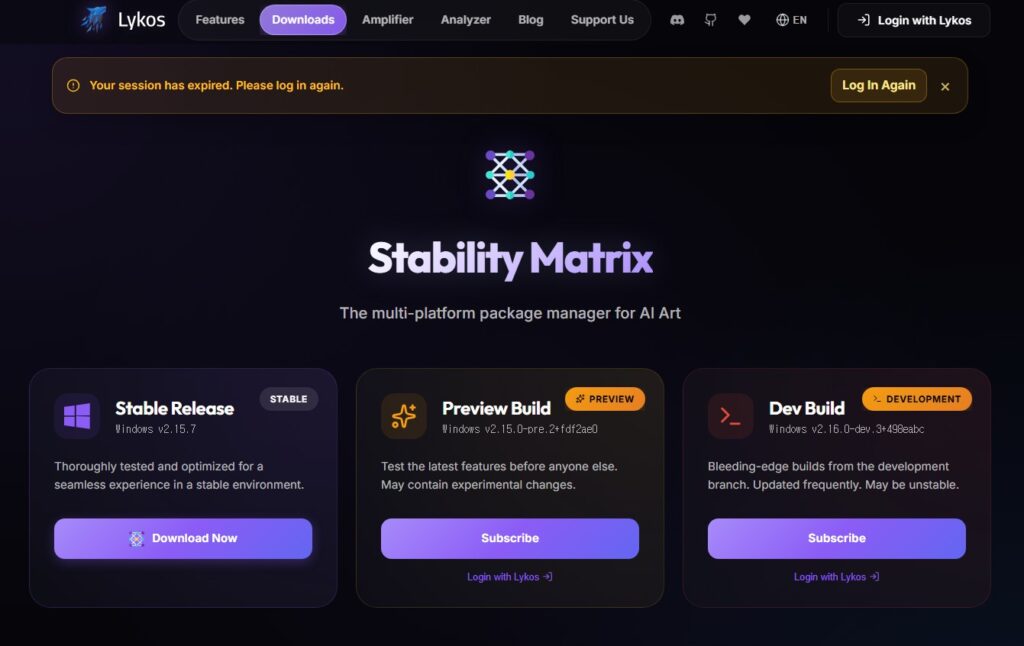 Stability Matrix 다운로드