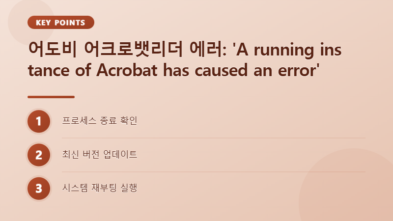 어도비 어크로뱃리더 에러 해결 방법 안내